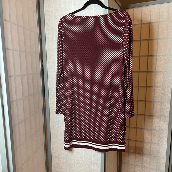 Michael Kors maroon polka dot jersey dress - Picture 4 of 4